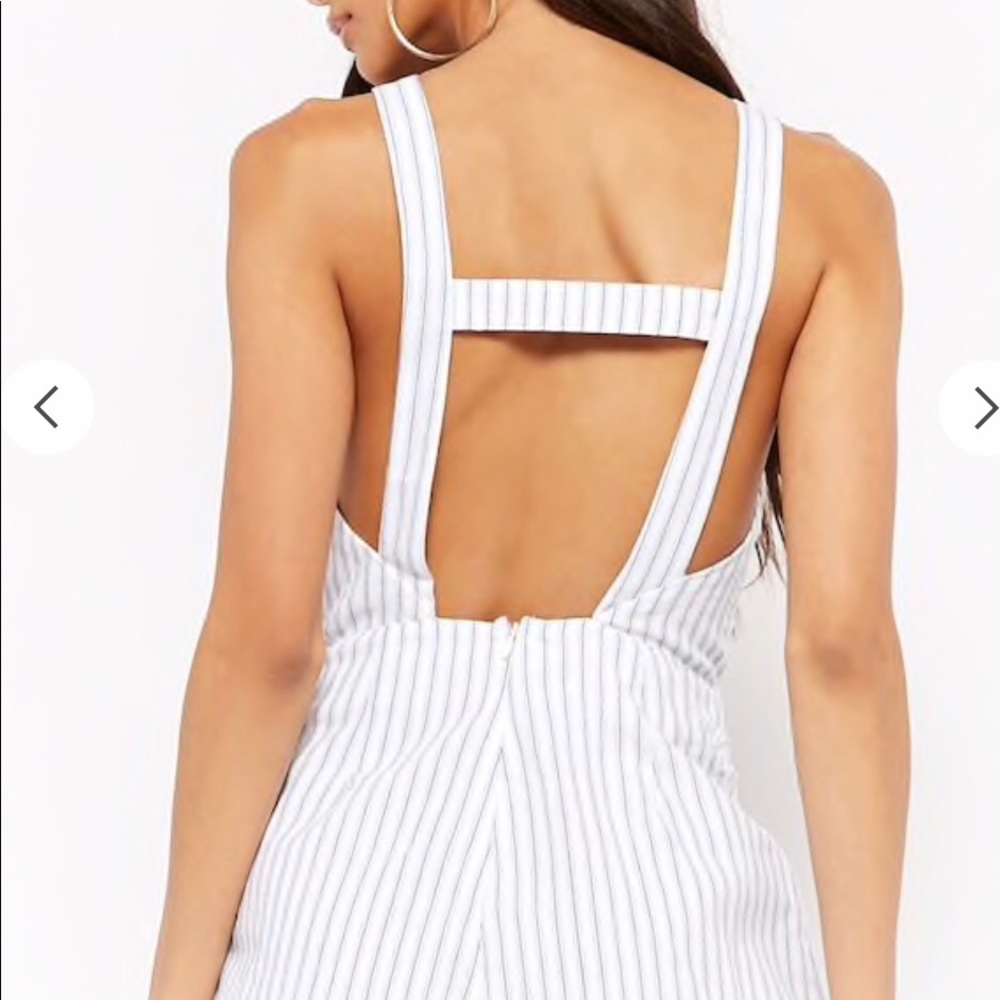 Forever 21 Pinstriped skort romper